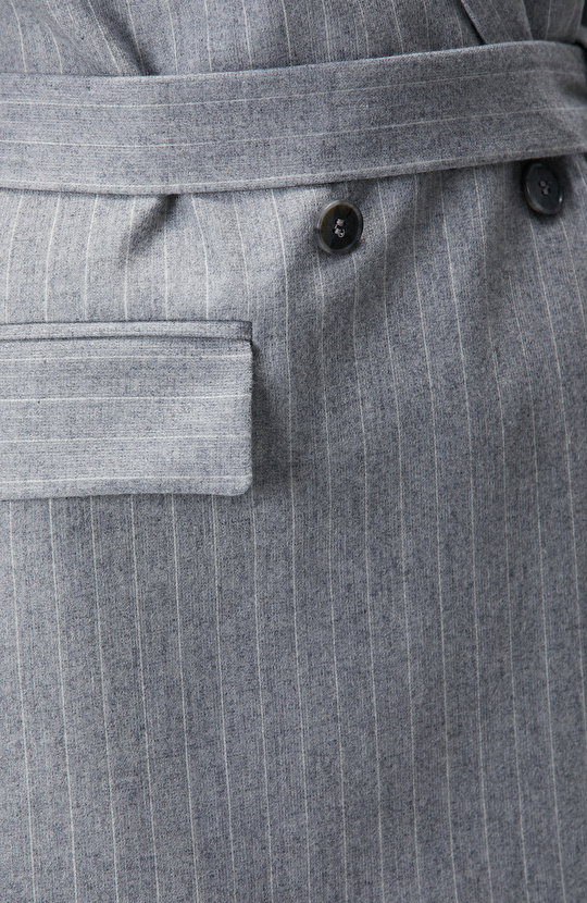 Gri Melanj Yün Karışımlı Blazer Ceket