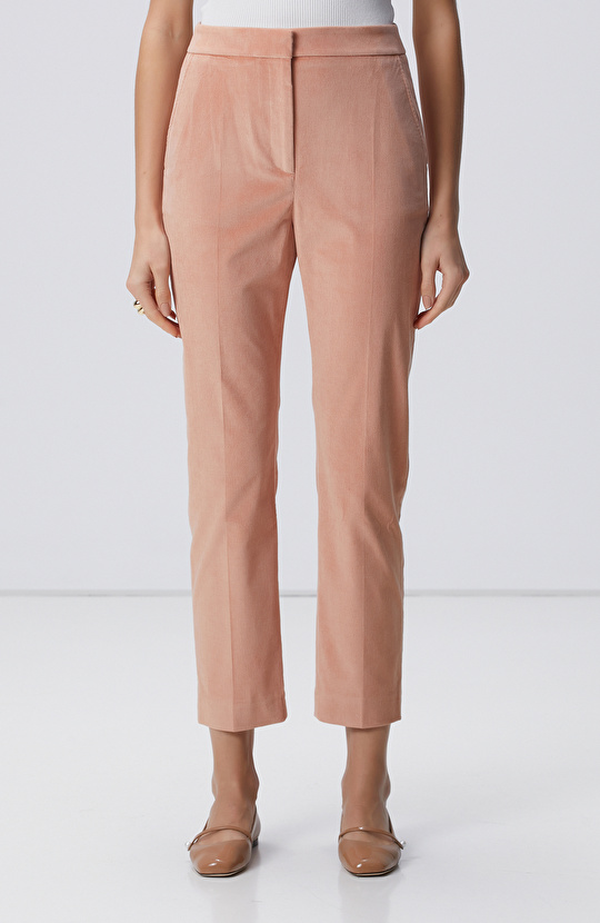 Pembe Limited Fitilli Kadife Pantolon