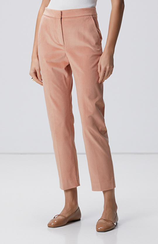 Pembe Limited Fitilli Kadife Pantolon