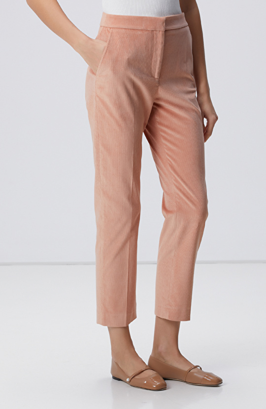 Pembe Limited Fitilli Kadife Pantolon
