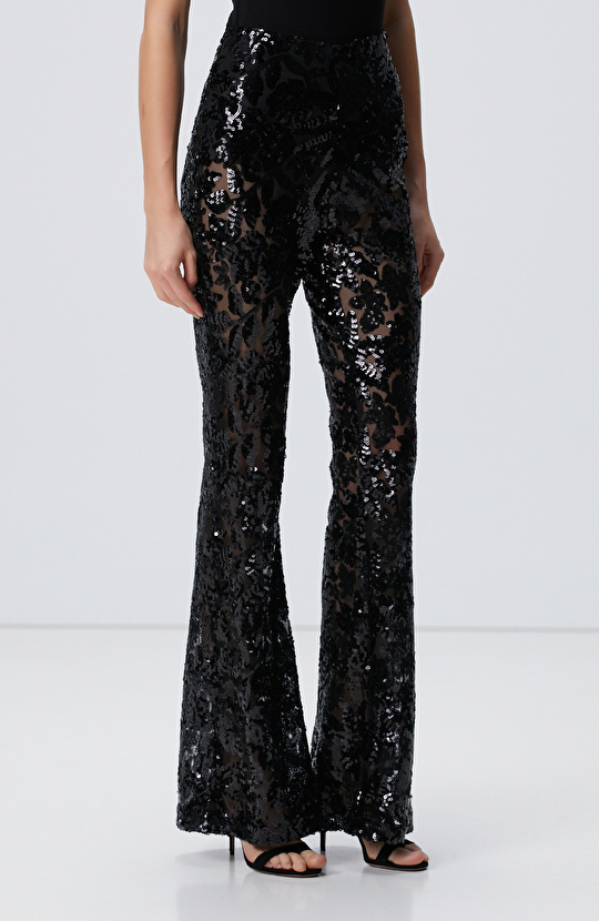 Siyah Payetli Pantolon