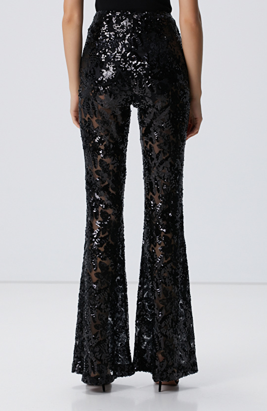 Siyah Payetli Pantolon