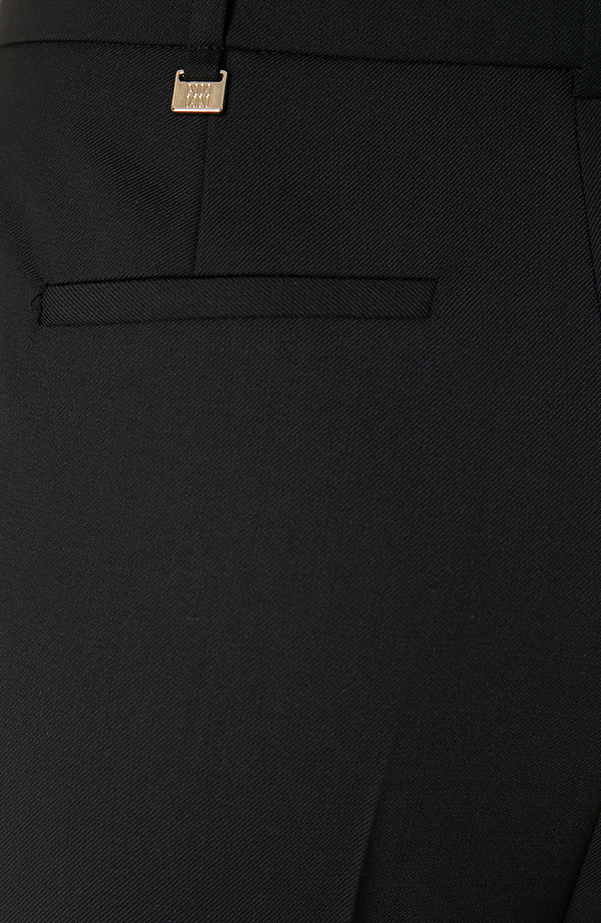 Siyah Yün Karışımlı Pantolon 