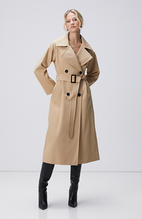Bej Kruvaze Trençkot