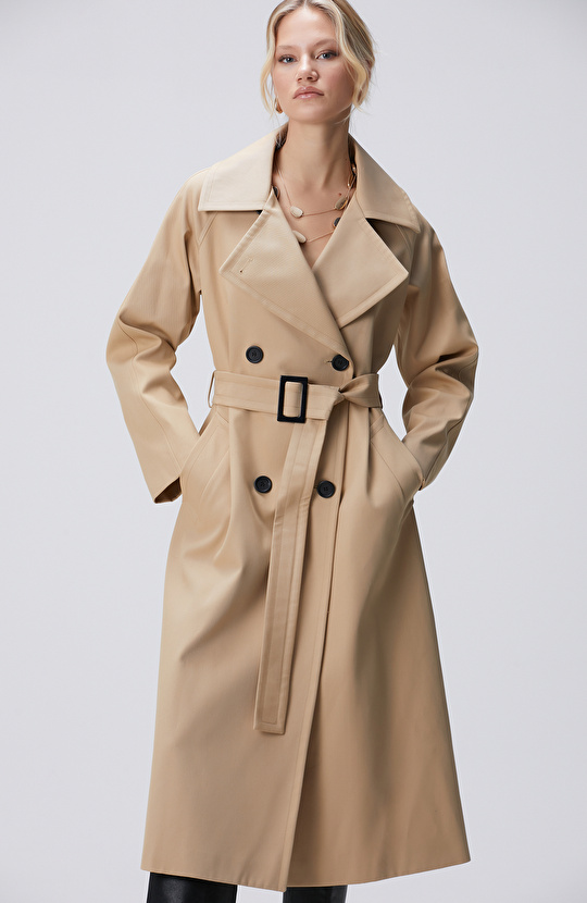 Bej Kruvaze Trençkot