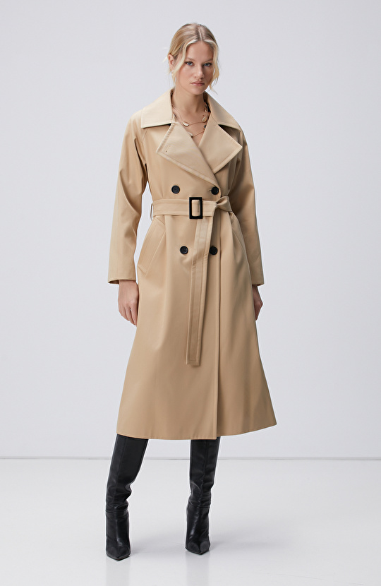 Bej Kruvaze Trençkot