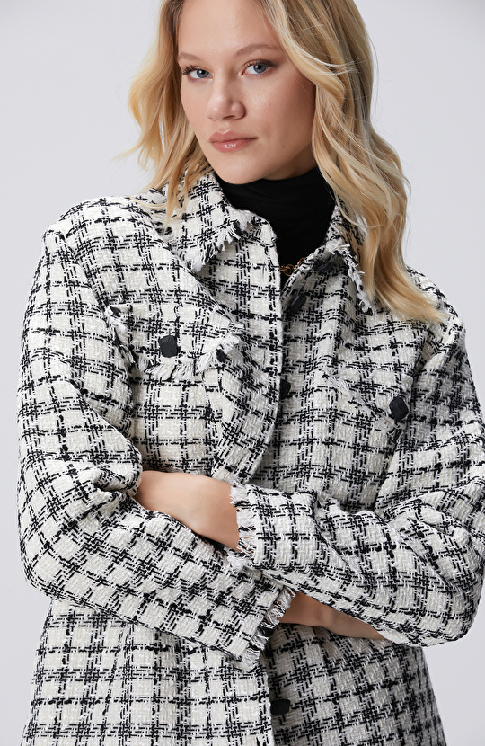 Siyah Kırık Beyaz Dış Gömlek