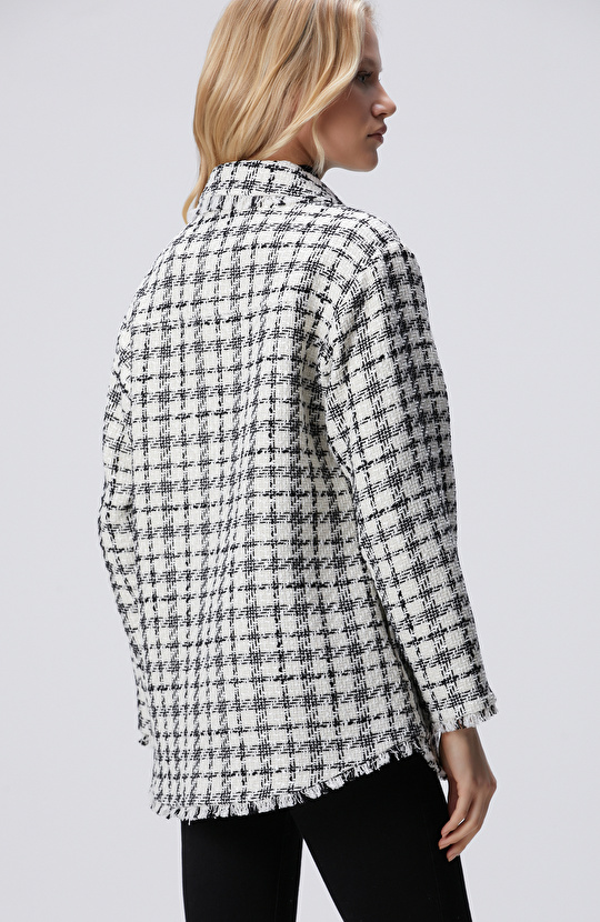 Siyah Kırık Beyaz Dış Gömlek