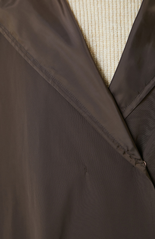 Koyu Gri Kapüşonlu Pardösü