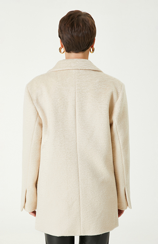 Kırık Beyaz Oversize Kaban