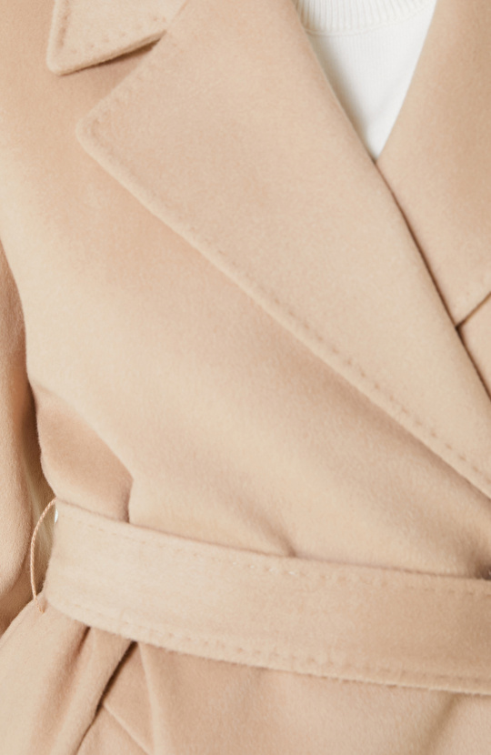 Bej Melanj Yün Karışımlı Manto