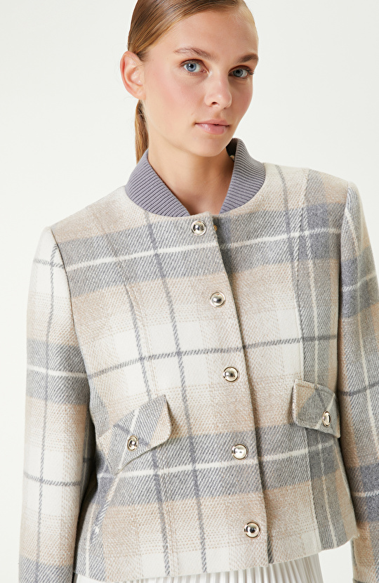 Bej Ekose Desenli Mont