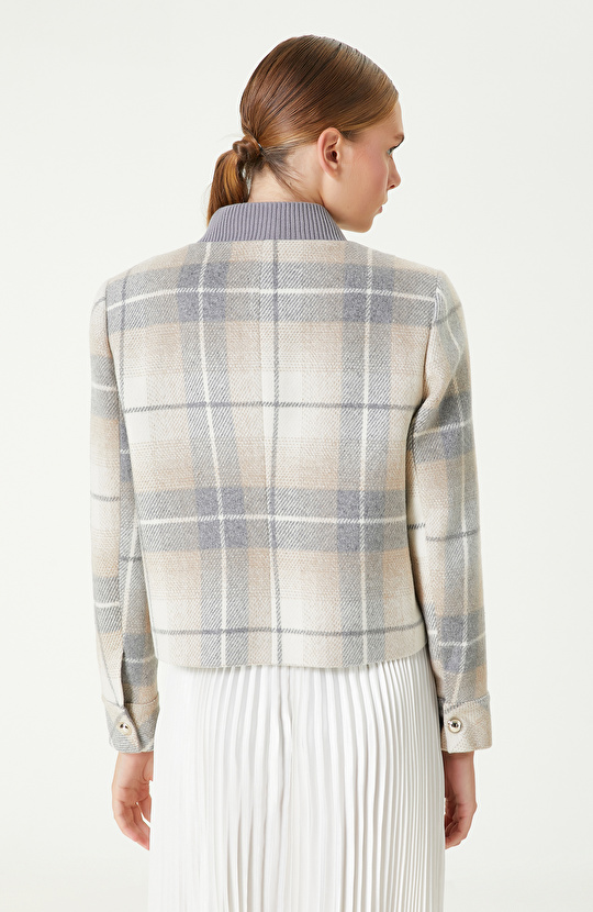 Bej Ekose Desenli Mont