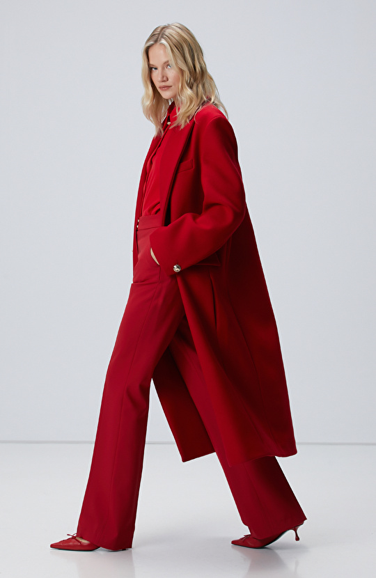 Kırmızı Kruvaze Manto