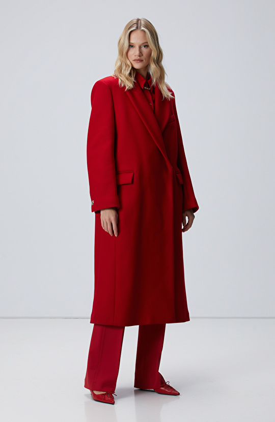 Kırmızı Kruvaze Manto