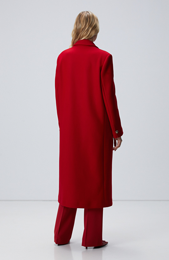 Kırmızı Kruvaze Manto