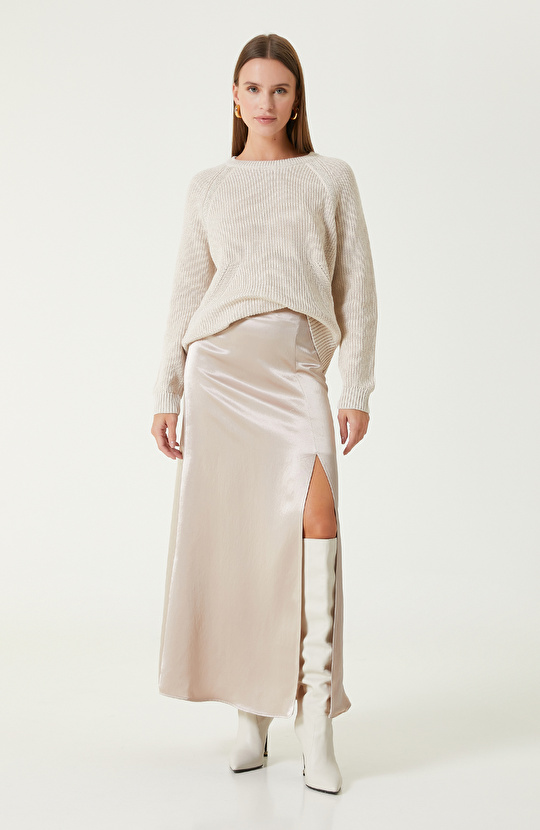 Vizon Saten Maxi Etek