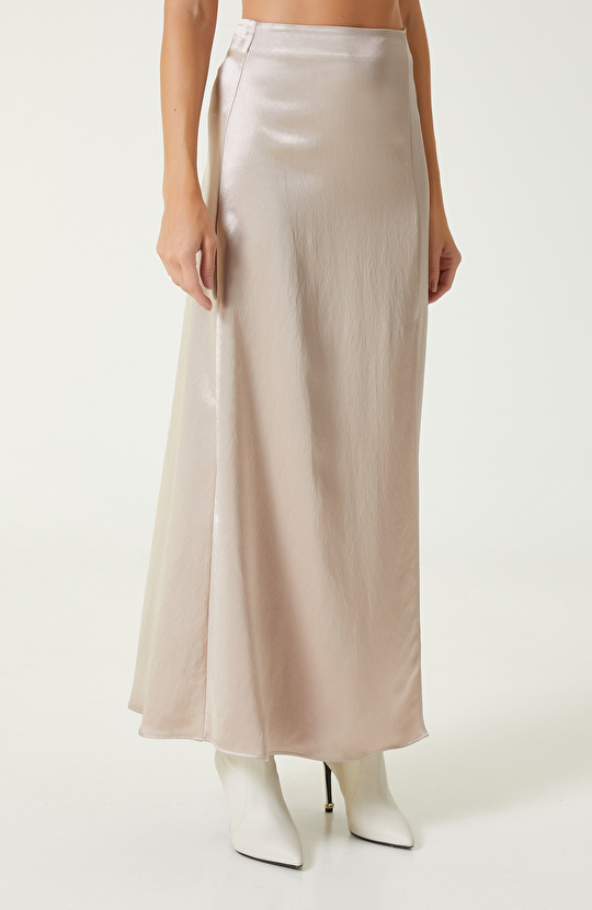 Vizon Saten Maxi Etek