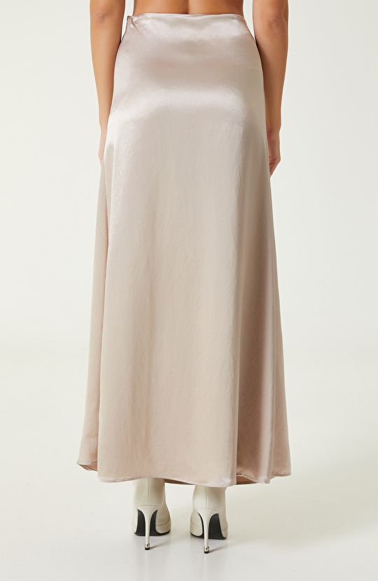 Vizon Saten Maxi Etek