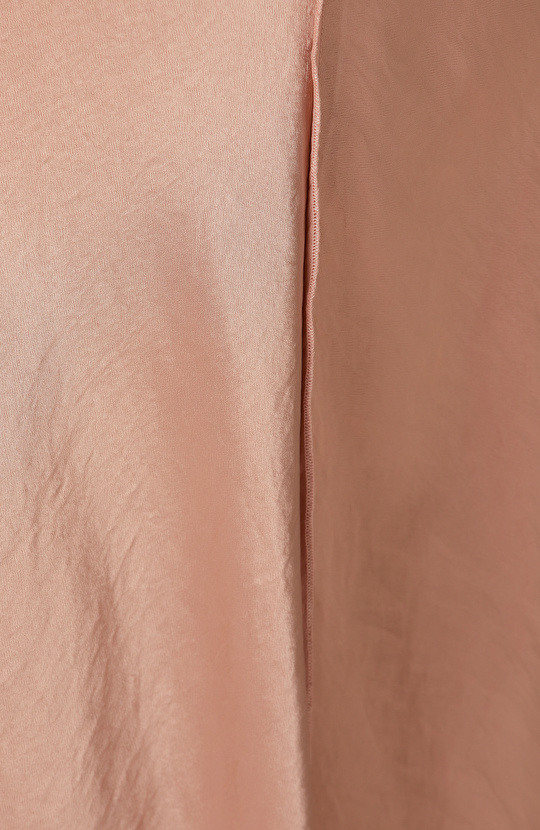 Kayısı Limited Dikiş Detaylı Maxi Saten Etek