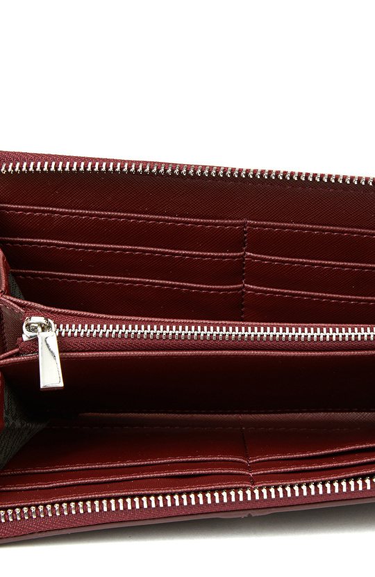 Burgundy Patterned Women'S Wallet