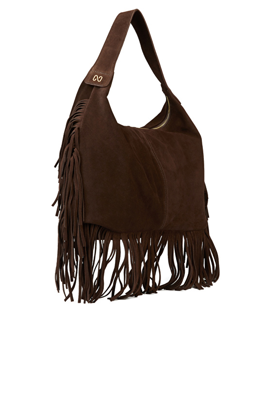 Kahverengi Kadın Süet Çanta