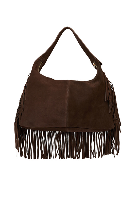 Kahverengi Kadın Süet Çanta