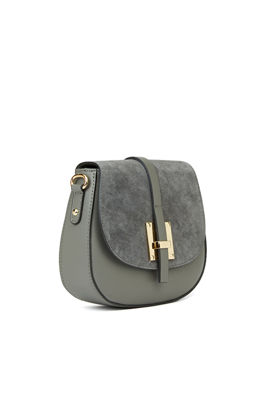 Gri Kadın Deri Çanta