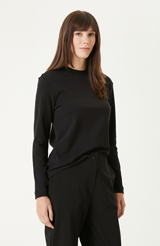 Siyah Uzun Kol Basıc Tshırt