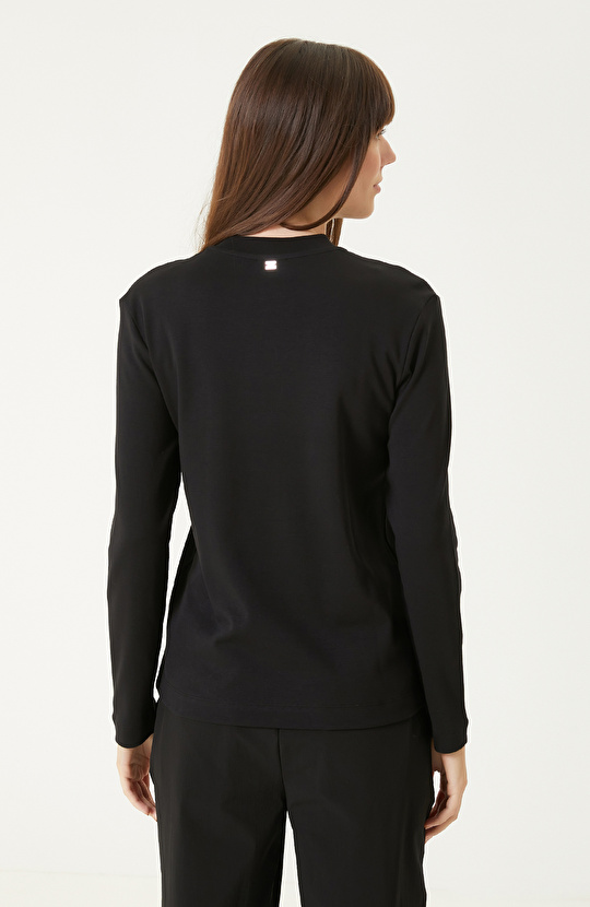 Siyah Uzun Kol Basıc Tshırt