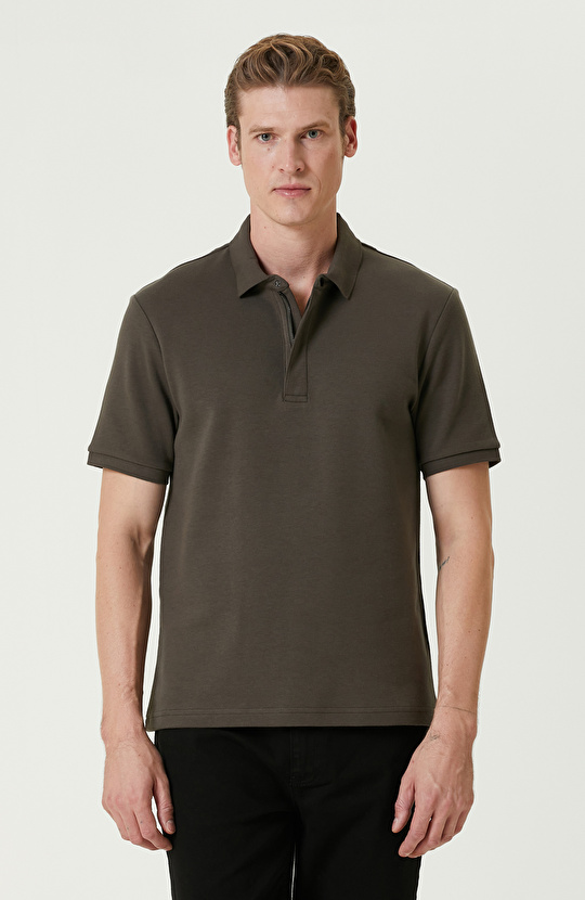 Haki N-Tech Fermuarlı Pike Tshirt