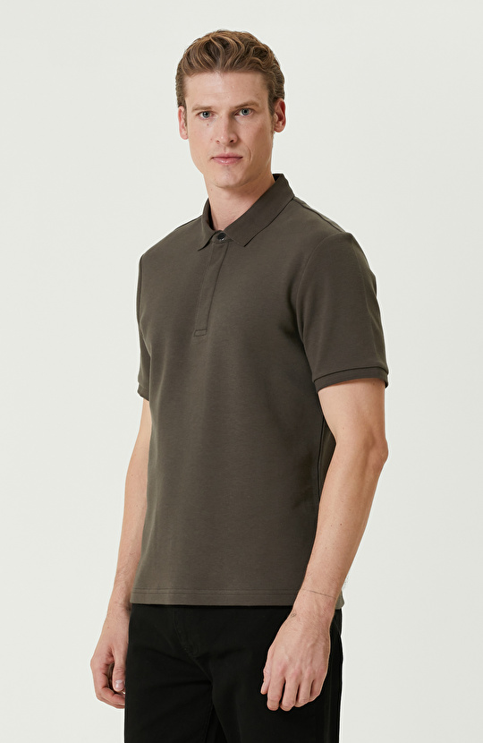 Haki N-Tech Fermuarlı Pike Tshirt