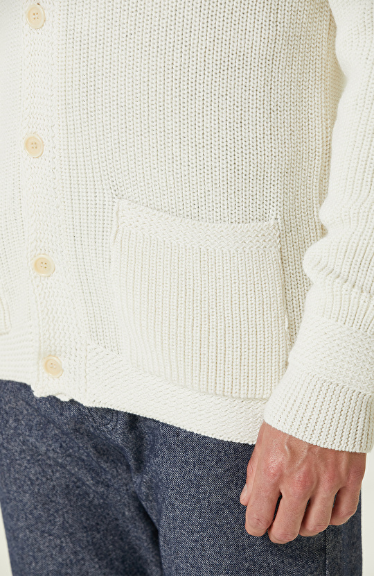 Ekru Şal Yaka Hırka