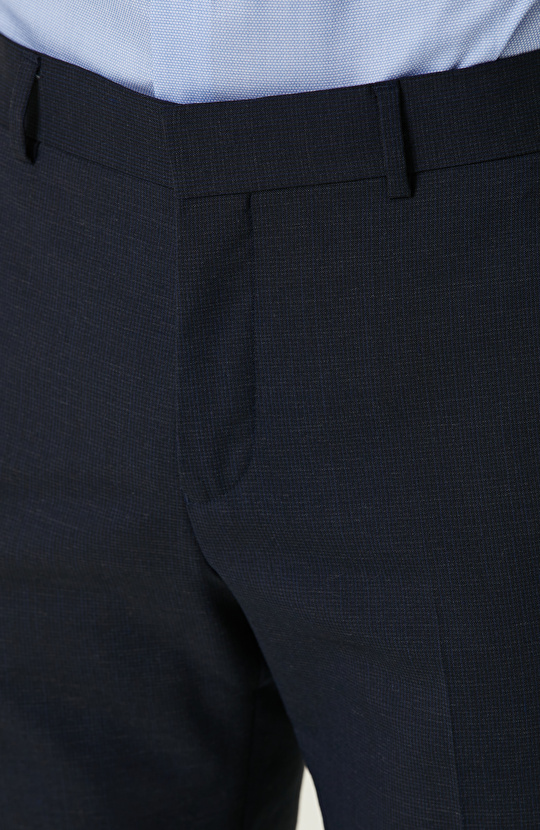 Lacivert Yün Karışımlı Çift Yırtmaç Takım Elbise