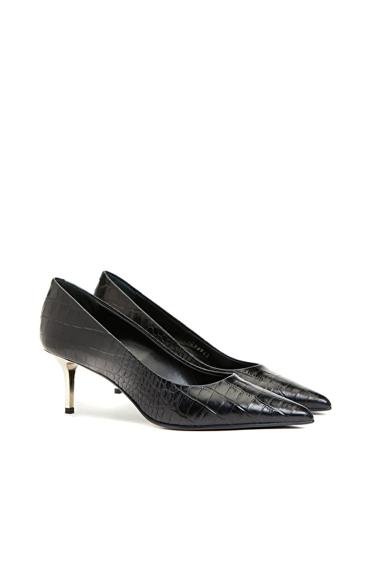 Siyah Deri Stiletto