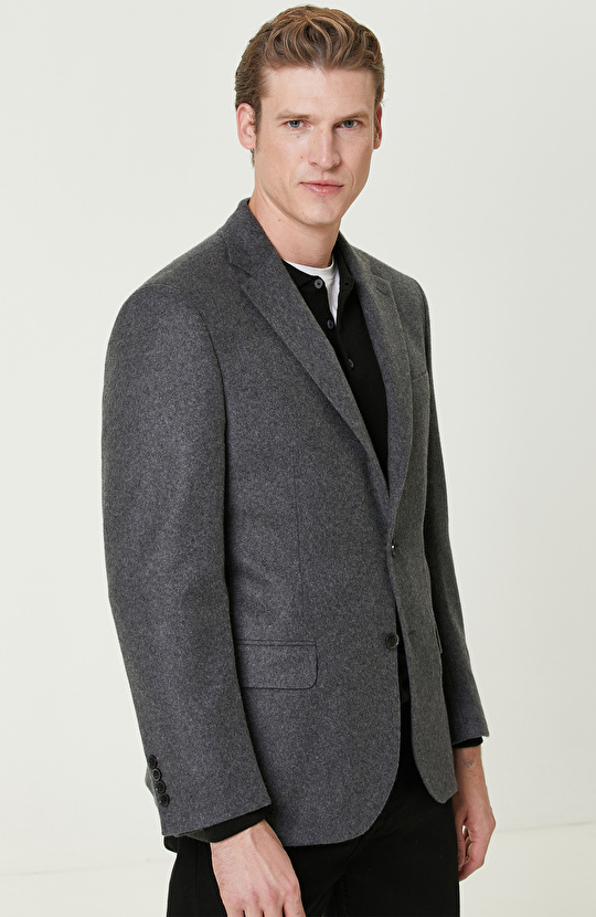 Limited Antrasit Kaşmir Blazer Ceket