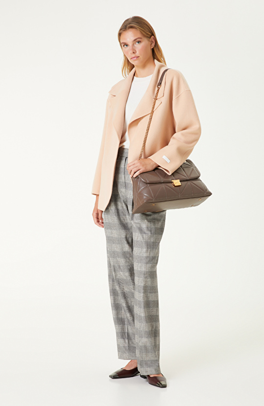 Kayısı Dikişsiz Handmade Yün Kaban