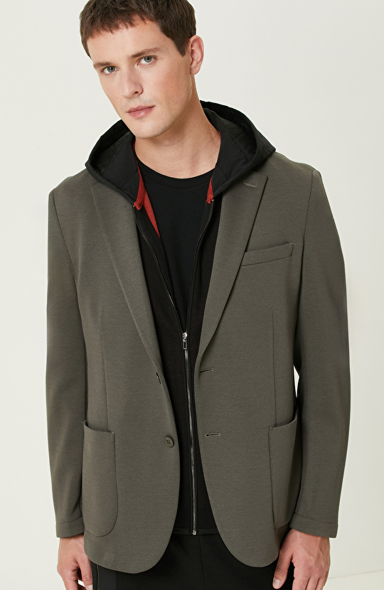 Haki  Comfort Örme Ceket