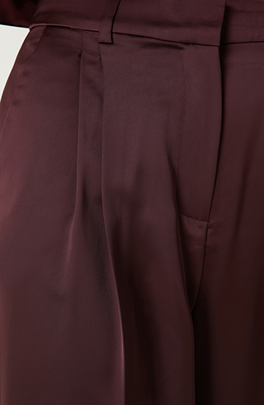 Bordo Saten Pantolon