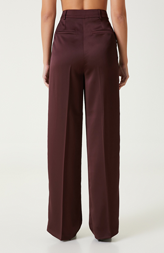 Bordo Saten Pantolon