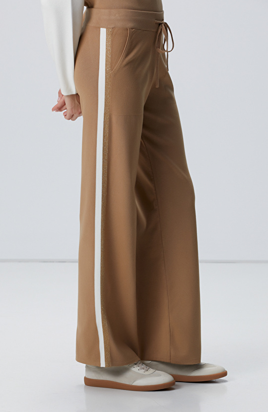 Camel Kırık Beyaz Triko Pantolon