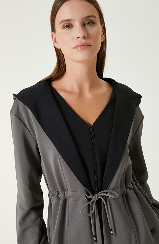 Antrasit Modal Karışımlı Örme Ceket