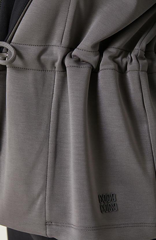 Antrasit Modal Karışımlı Örme Ceket