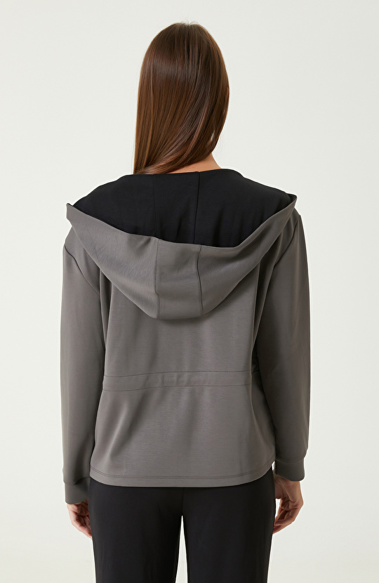 Antrasit Modal Karışımlı Örme Ceket