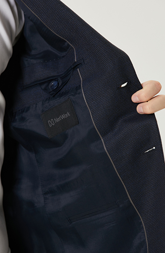 Lacivert Yün Karışımlı Takım Elbise