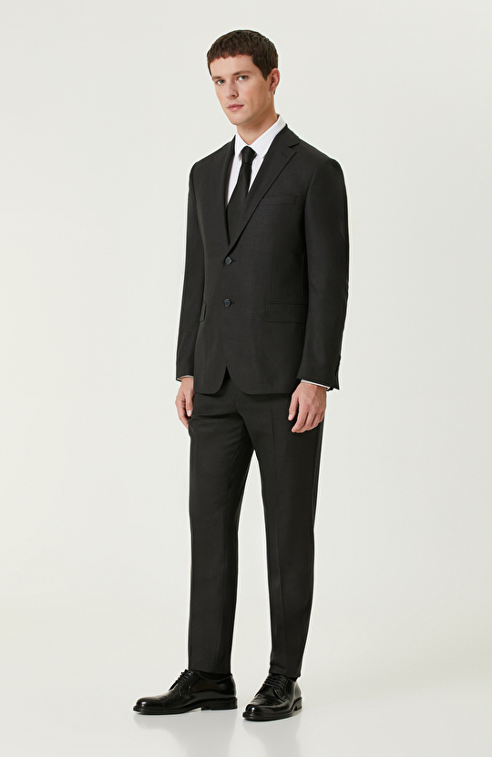 Antrasit Yün Karışımlı Takım Elbise