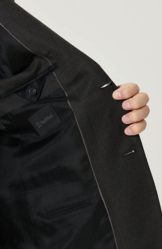 Antrasit Yün Karışımlı Takım Elbise