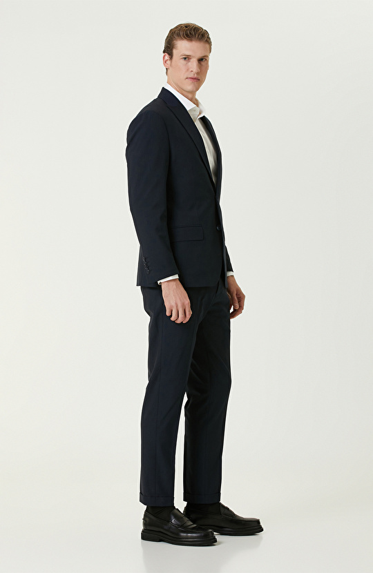 Lacivert Çizgili Takım Elbise