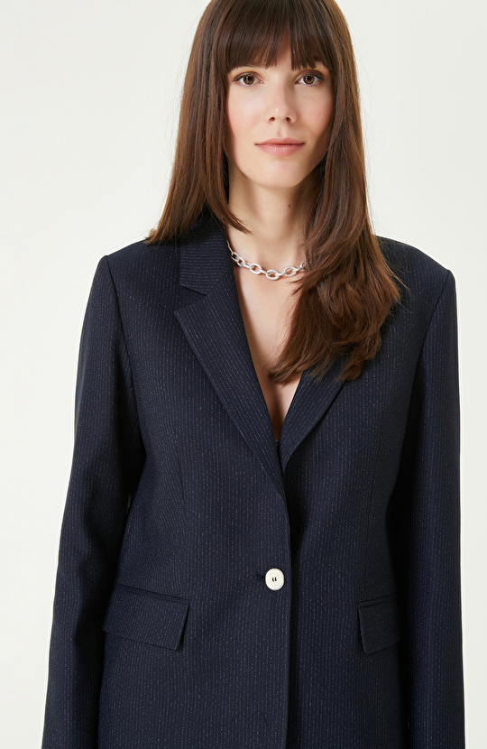 Lacivert Çizgili Ceket