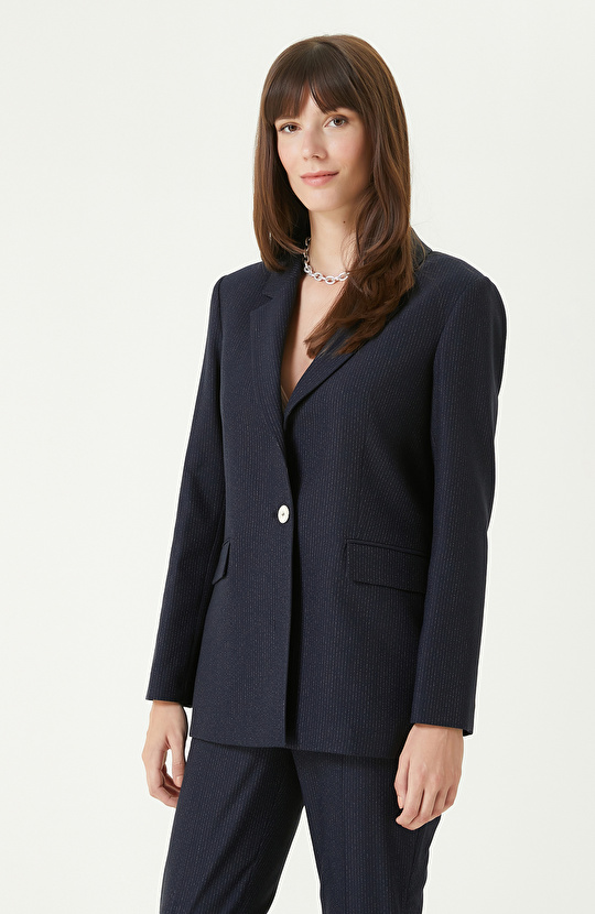 Lacivert Çizgili Ceket